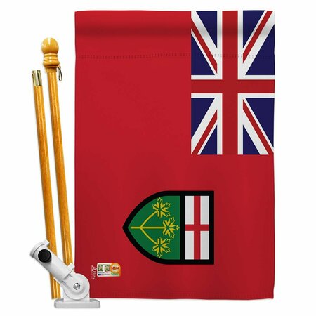 COSA 28 x 40 in. Ontario Flags of the World Canada Provinces Impressions Vertical House Flag Set CO2009482